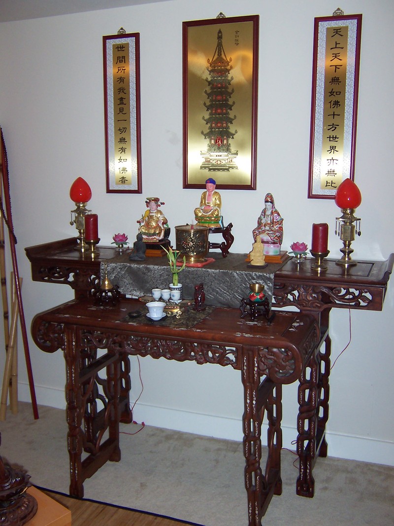 A beautiful Buddhist home altar